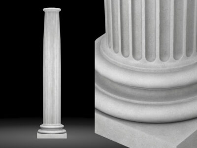 Fluted column lowpoly – 3D model