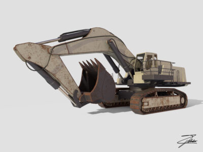 Excavator Liebherr 984 lowpoly – 3D model