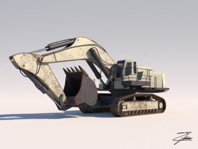 Excavator Liebherr 984 lowpoly – 3D model