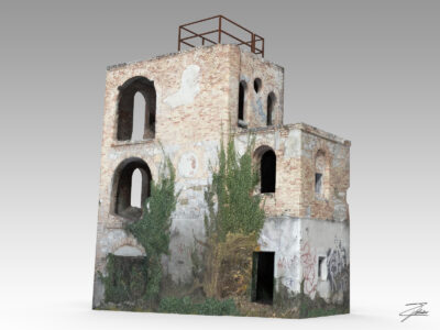 Abandoned building 01 lowpoly – 3D model