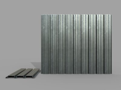Corrugated galvanized sheets 2 lowpoly – 3D model