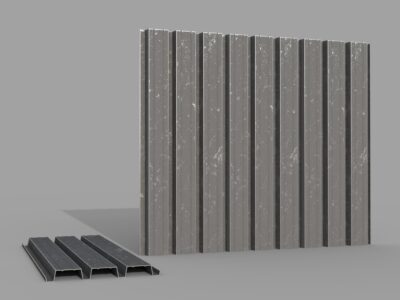 Corrugated galvanized sheets 3 lowpoly – 3D model