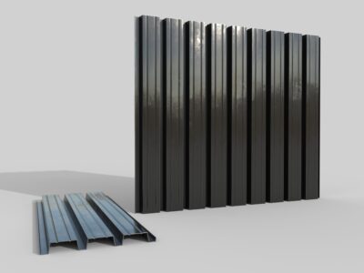 Corrugated galvanized sheets 4 lowpoly – 3D model