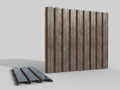 Corrugated galvanized sheets 5 lowpoly – 3D model