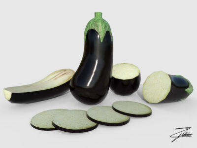 Eggplant lowpoly – 3D model