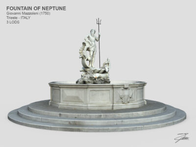 Fountain of Neptune lowpoly – 3D model