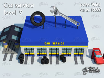 Car service level 9- 3D model