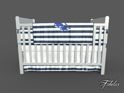 Cot bed lowpoly – 3D model
