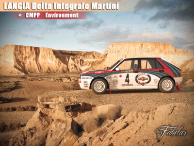 Lancia Delta HF integrale and environment- 3D model