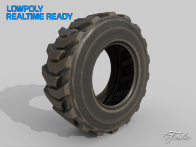 Loader tyre dirt lowpoly – 3D model