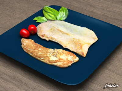 Grilled turkey on plate – 3D model