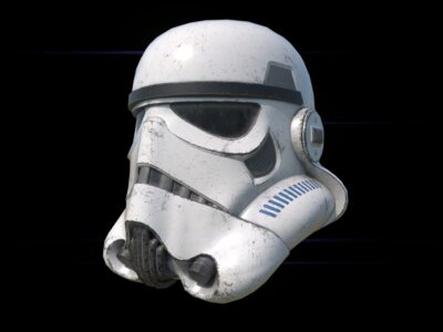 Stormtrooper damaged helmet lowpoly – 3D model