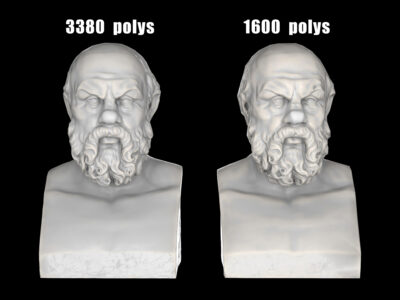 Socrates herm sculpture lowpoly – 3D model
