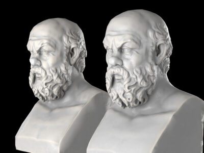 Socrates herm sculpture lowpoly – 3D model