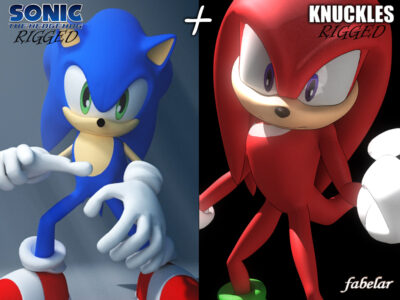 Sonic and Knuckles rigged – 3D model