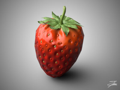Strawberry lowpoly – 3D model